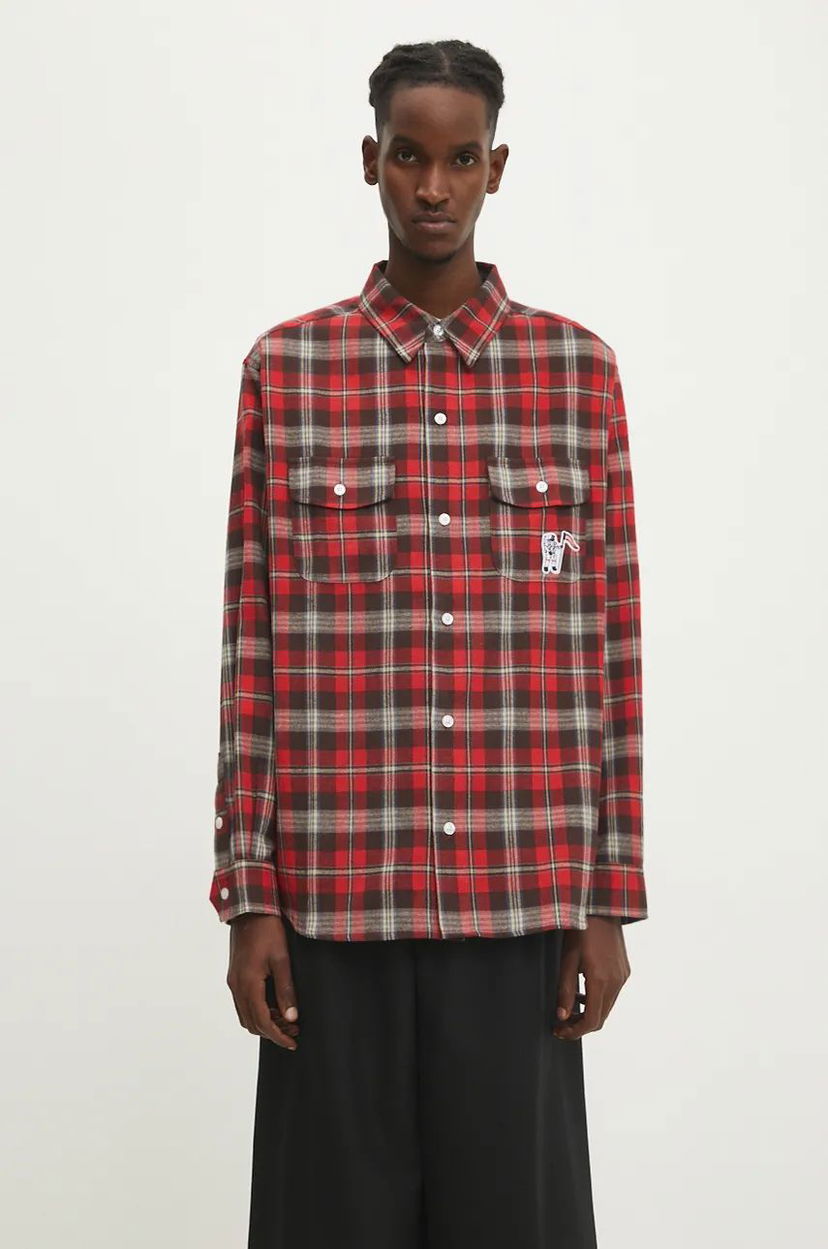 Skjorta BILLIONAIRE BOYS CLUB Longsleeve Check Shirt Röd | B24322