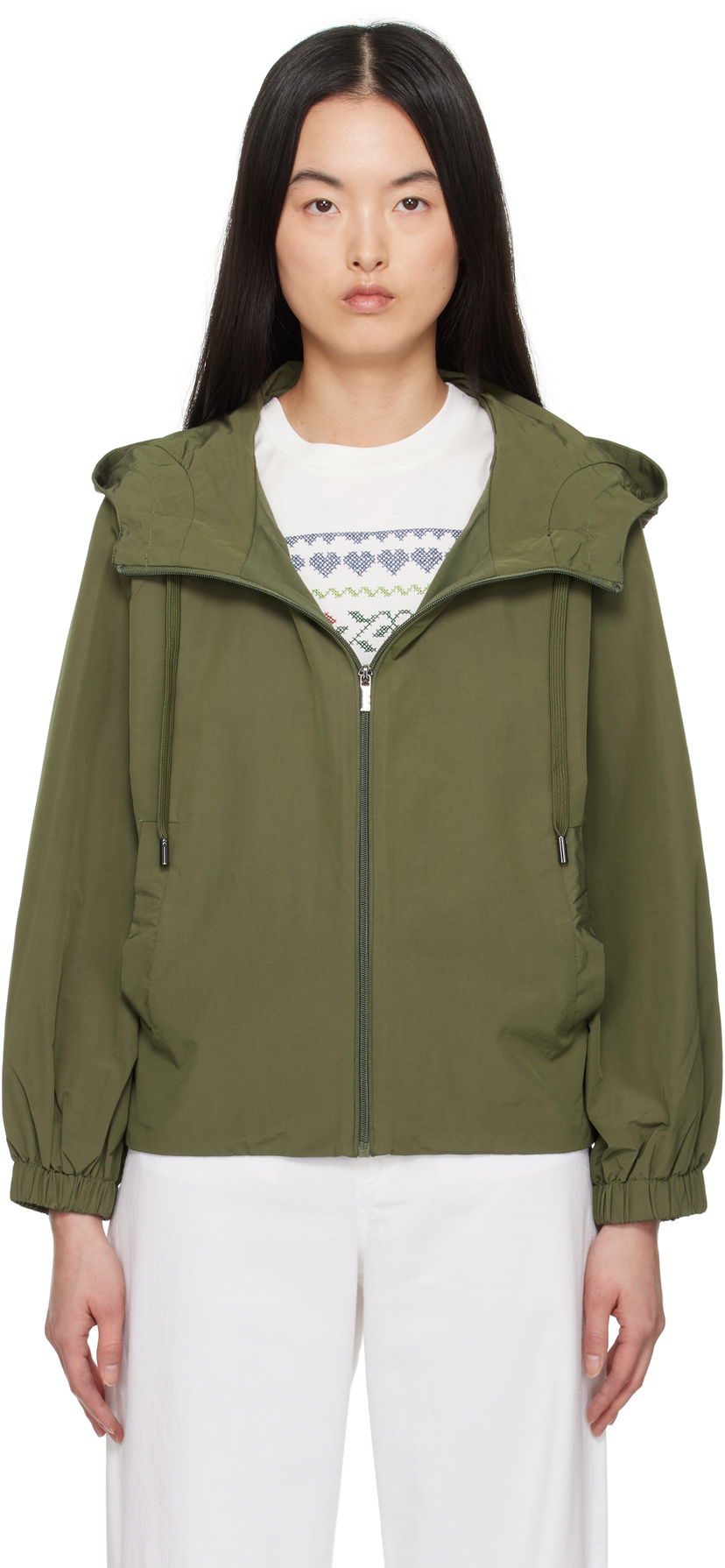 Vindjacka Max Mara Weekend Max Mara Elis Hooded Jacket Grön | 2515021061600