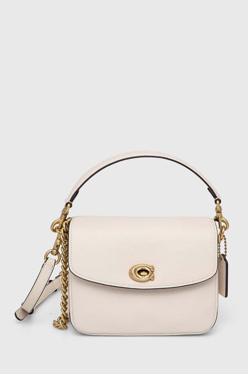Handväska Coach Cassie 19 Leather Handbag Beige | CV437