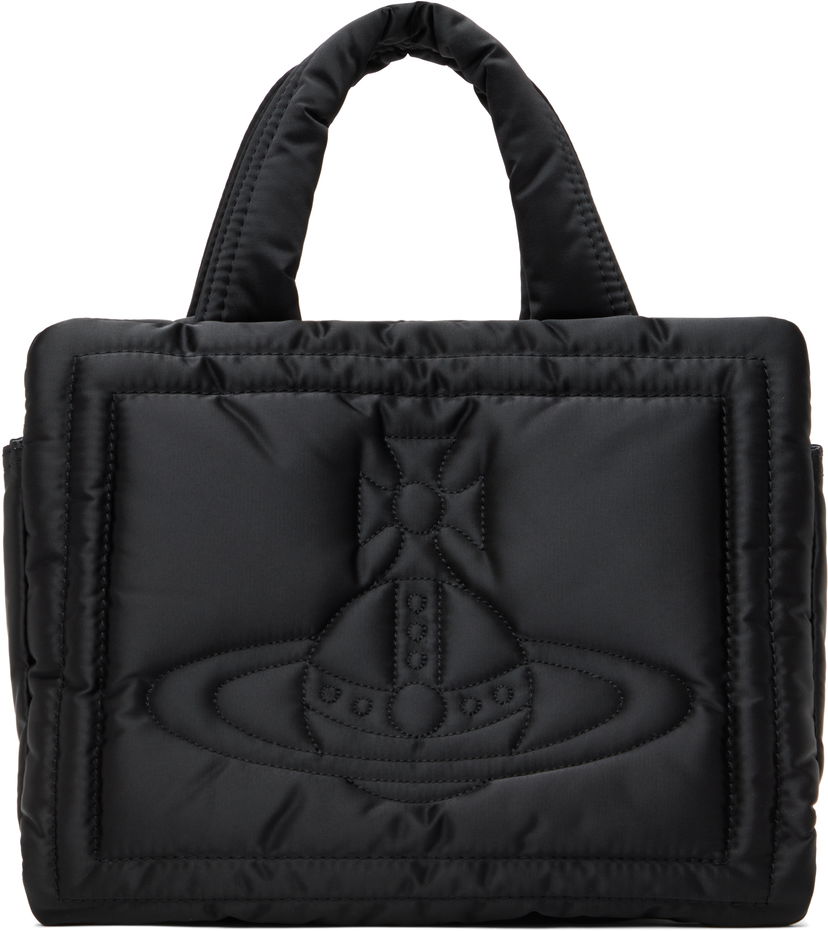 Tygpåse Vivienne Westwood Small Quilted Orb Tote Bag Svart | 4D030003U-W011M-