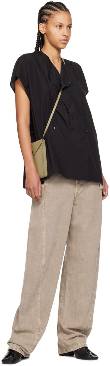 Linne LEMAIRE Cap Sleeve Blouse Svart | TO1185 LF1218, 3