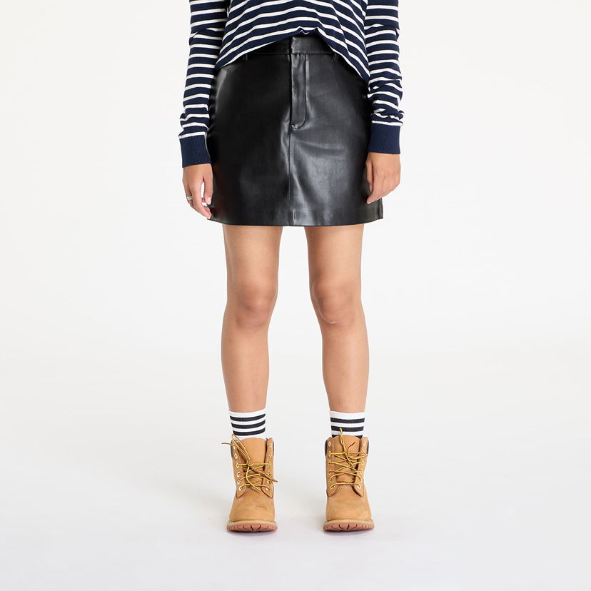 Kjol CALVIN KLEIN Faux Leather A-Line Skirt Black Svart | J20J224190 BEH