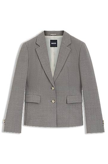Jacka BOSS BOSS Slim-Fit Patterned Wool-Blend Blazer Grå | 50544333