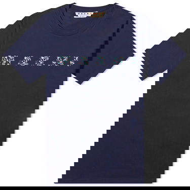T-shirt Marni Floral Logo T-Shirt Mörkblå | HUMU0198PQ-USCW21-FLB99, 0
