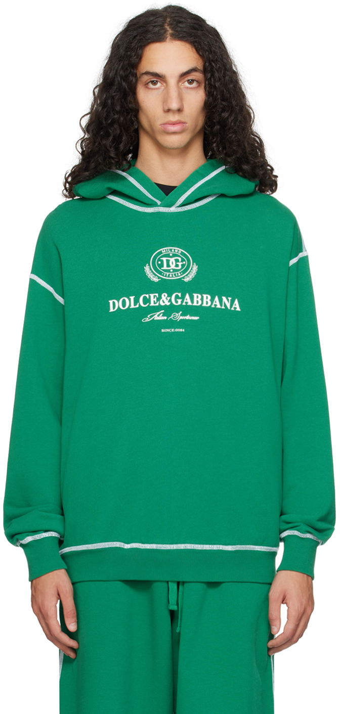 Sweatshirt Dolce & Gabbana Designer Logo Hoodie Grön | G9BDXZG7NON