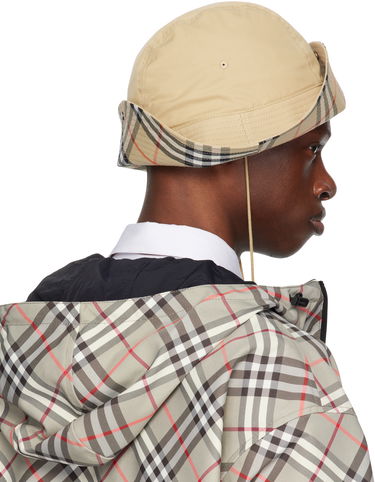 Hatt Burberry Burberry Check Brim Gabardine Bucket Hat Beige | 8112365, 4