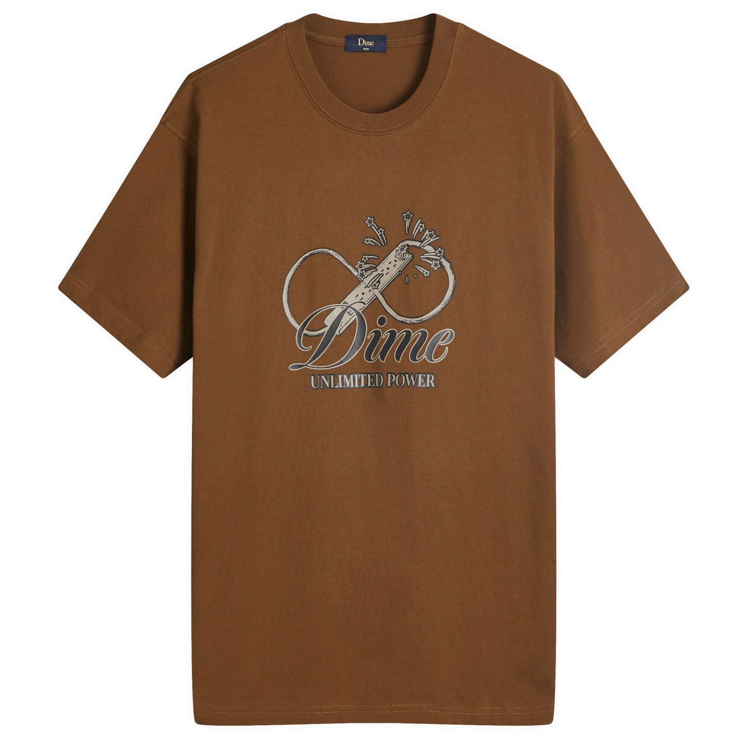 T-shirt Dime Cursive Power T-Shirt Brun | DIMEFA2436BRW, 0