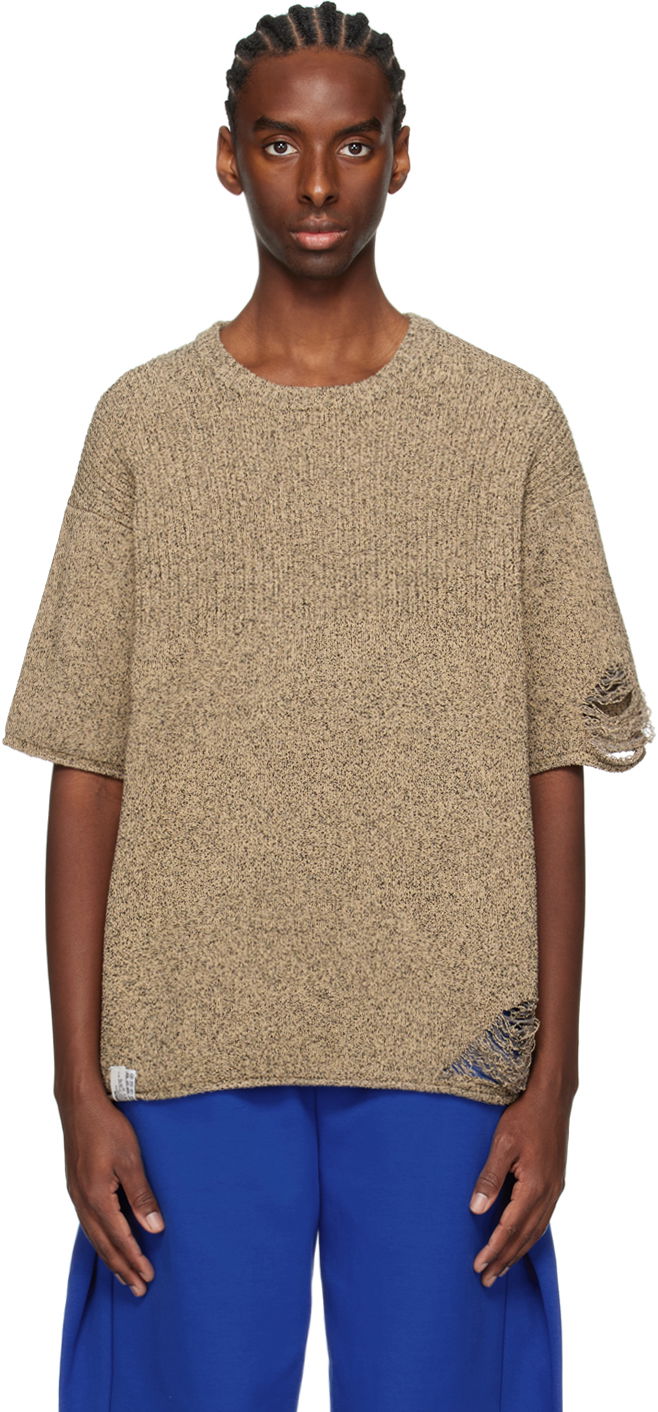 T-shirt ADER ERROR Distressed T-Shirt Beige | BN01SSKT0501BG