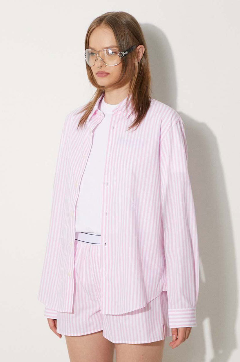 Skjorta Sporty & Rich Striped Relaxed Shirt Rosa | SI001S402SP