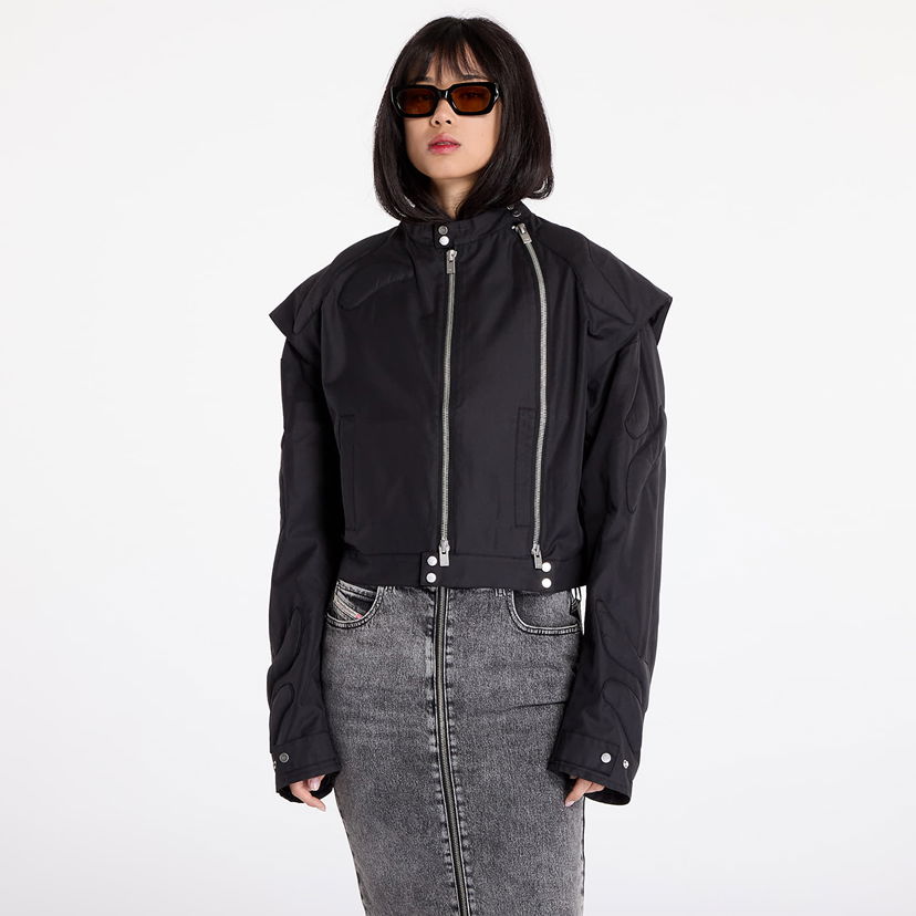 Bomberjacka HELIOT EMIL Molded Biker Jacket Svart | HE_W_02_105_BLK01