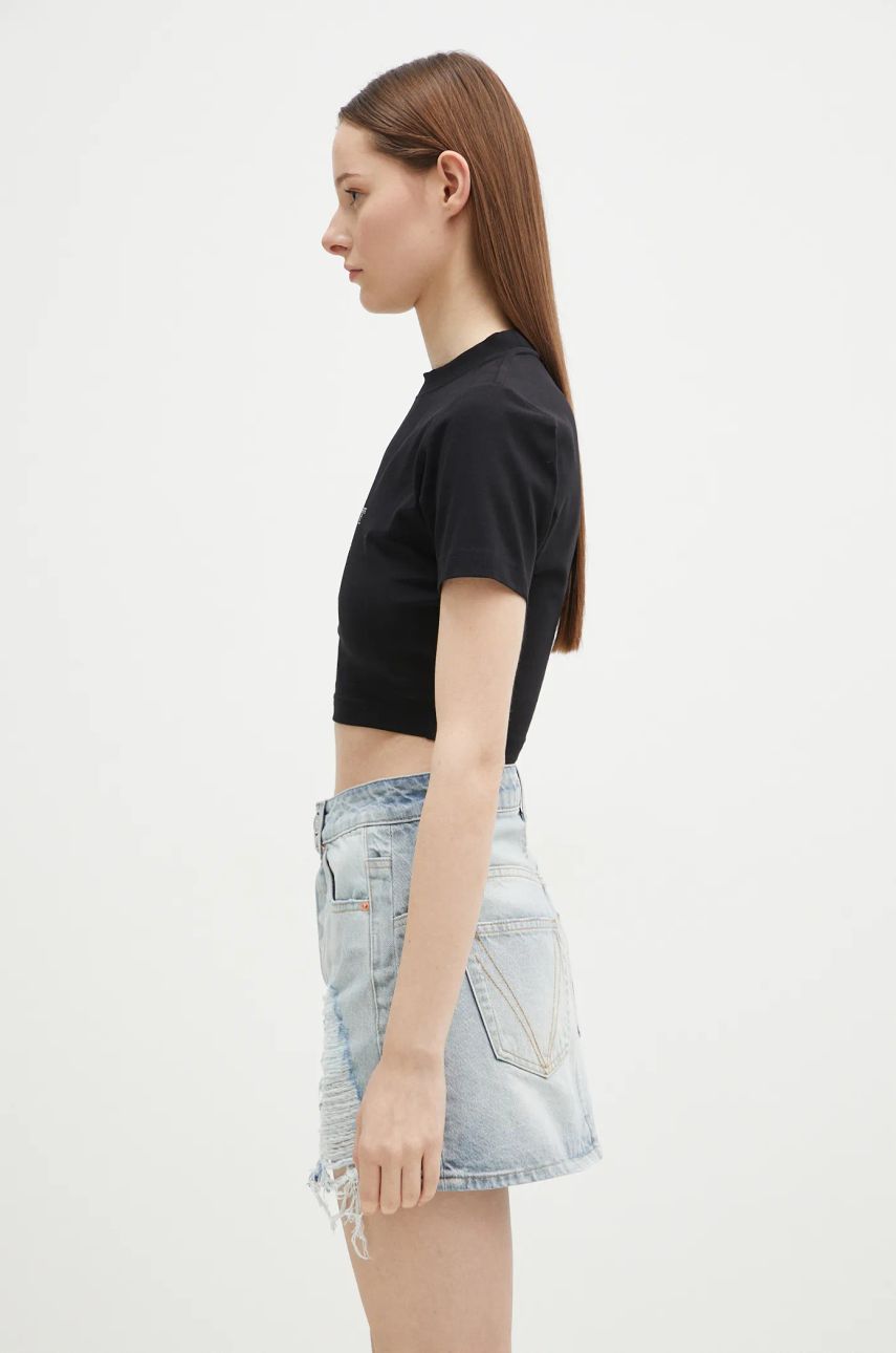 Crop top VETEMENTS VETEMENTS I'M Perfect You Adjust Cropped Fitted T-Shirt Svart | WA66TR740B, 1