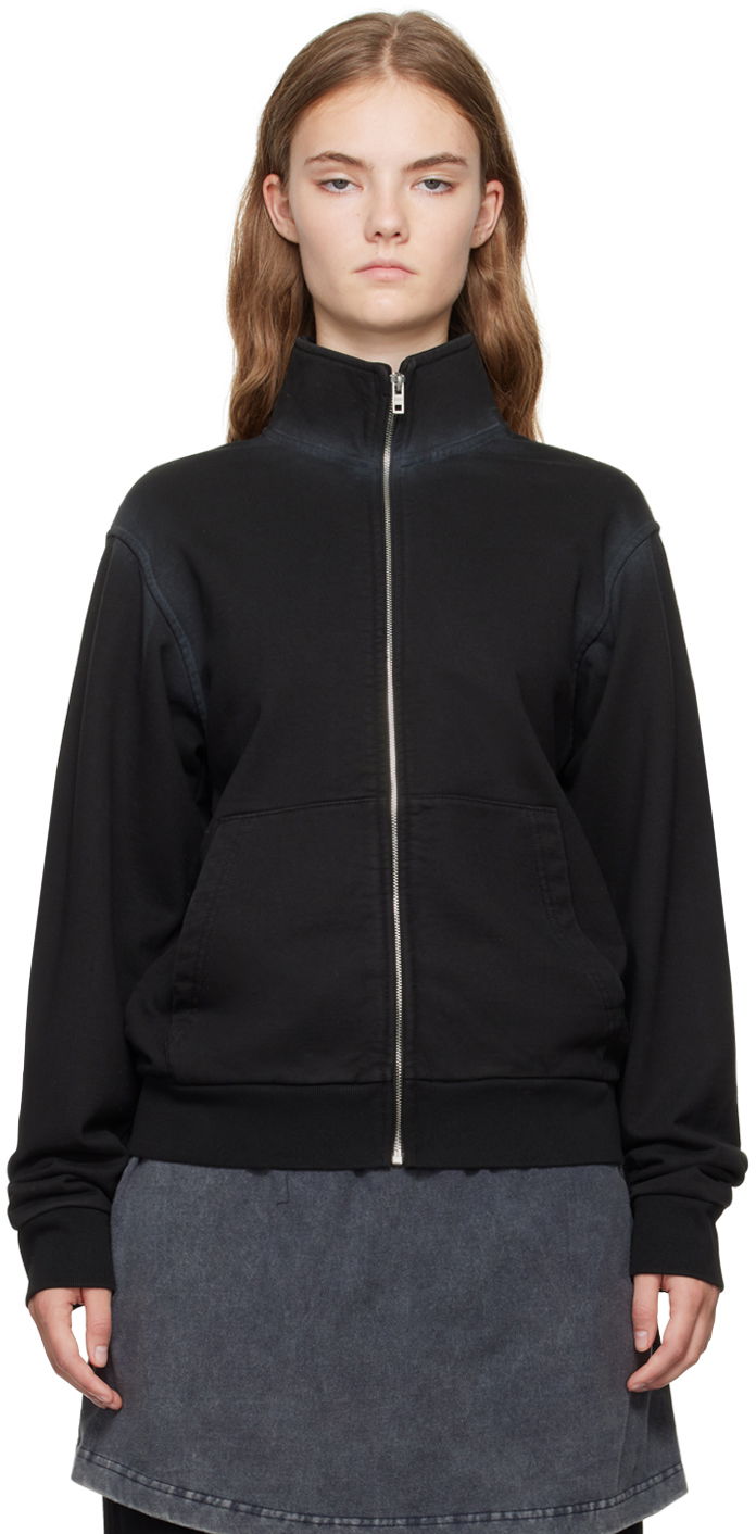 Sweatshirt We11done Embroidered-Logo Track Jacket Svart | WD-TJ2-24-815-U-BK
