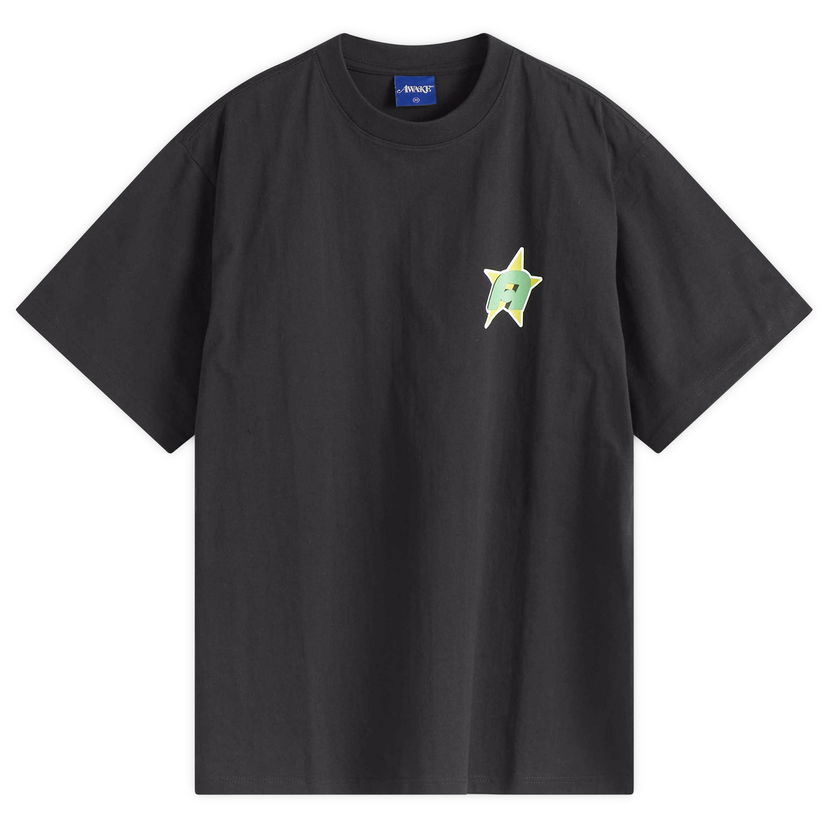 T-shirt Awake NY Awake NY Star A Logo T-Shirt, Size Large Svart | AWK-SP25-TS010-BLK