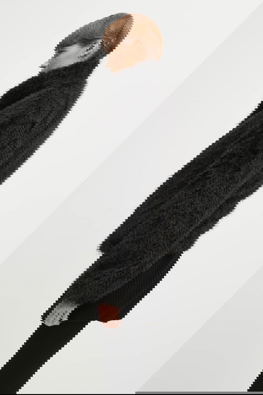 Jacka HELIOT EMIL Heliot Emil Shaggy High Neck Jacket Svart | AW25.W.02.168.BLK01, 1