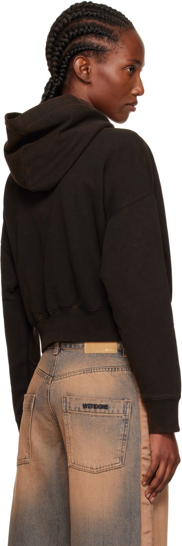 Sweatshirt We11done We11done Cropped Logo Hoodie Svart | WD-TH2-25-830-W-BK, 2