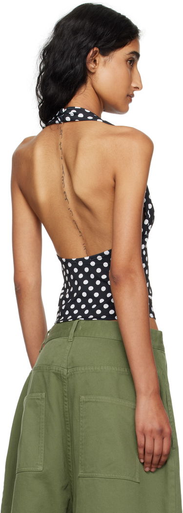 Linne Miaou Miaou Mathilde Polka Dot Halter Top Svart | 7189VISBWP, 2