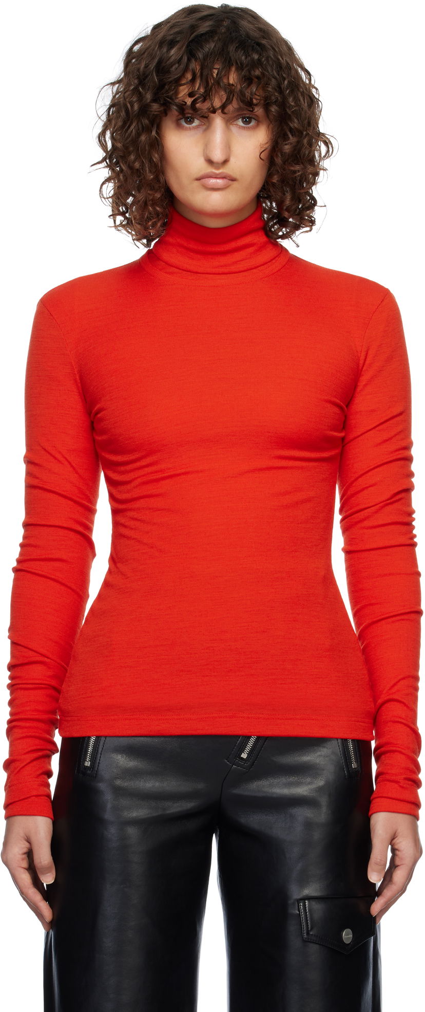 T-shirt Jil Sander Layered Turtleneck Top Röd | J40FV0115_J20226