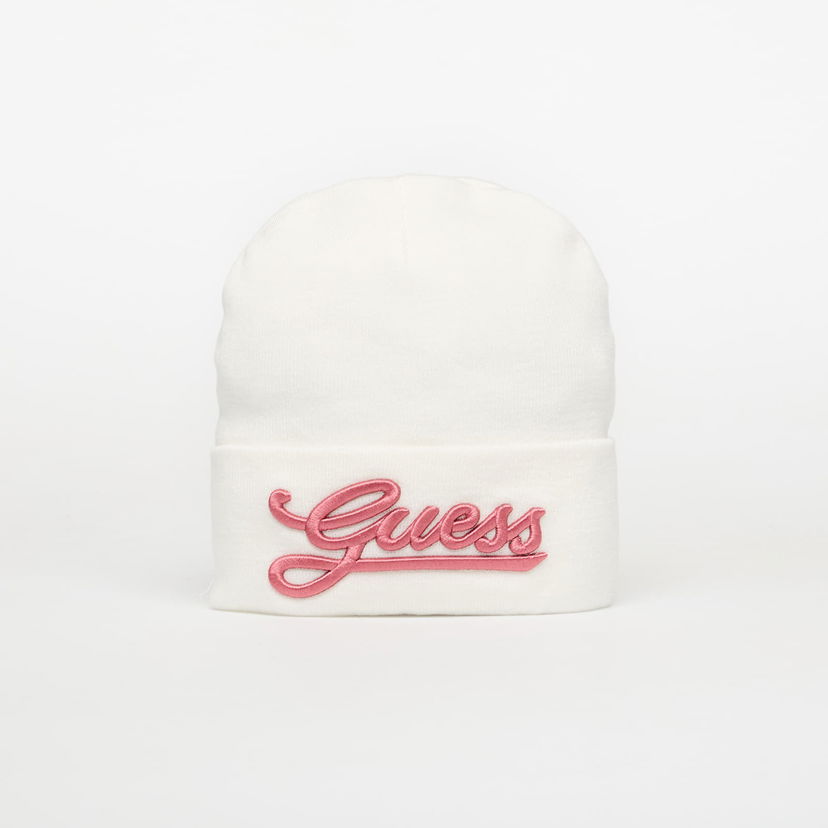 Mössa GUESS Embroidered Beanie Vit | AW5400POL01-WHI