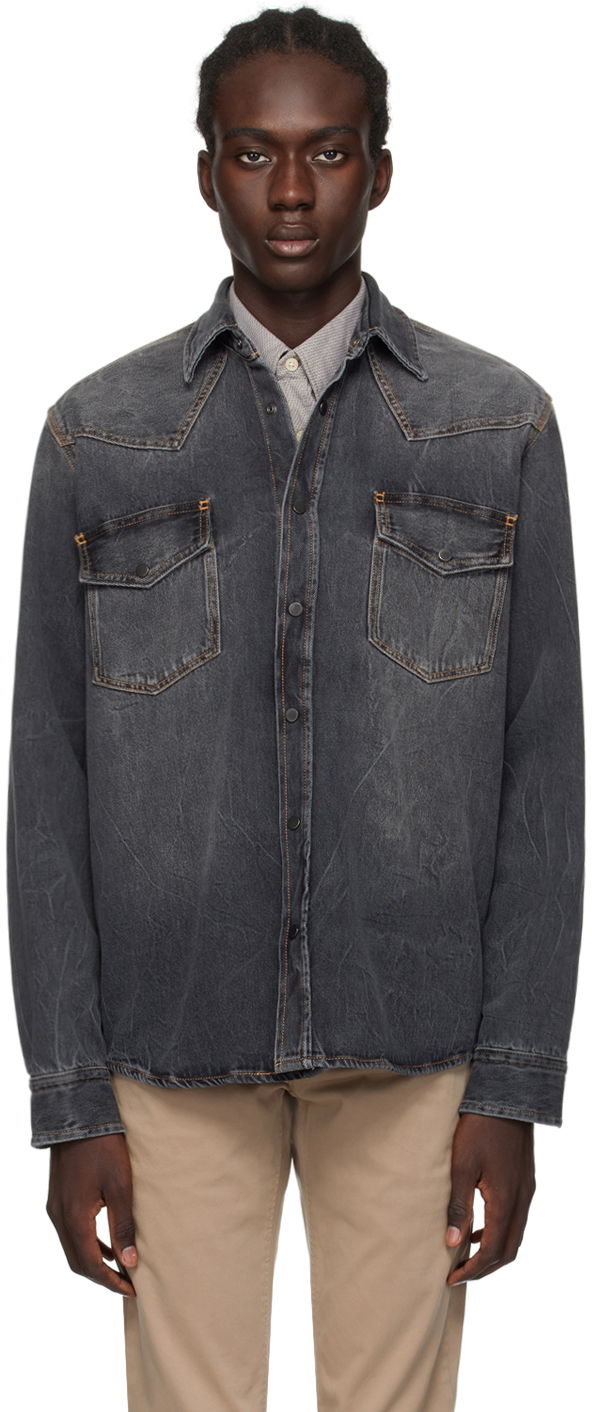 Skjorta BOSS Faded Denim Shirt Grå | 50507862, 0