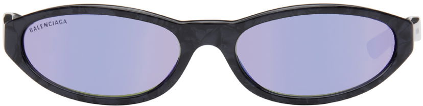 Solglasögon Balenciaga Purple Neo Round Sunglasses Svart | BB0007S-011