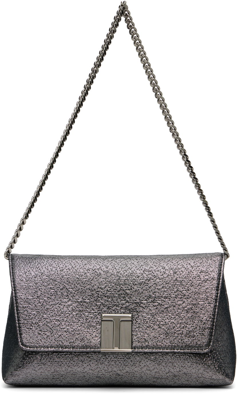 Handväska Tom Ford TOM FORD Mini Nobile Hammered-Effect Fabric Bag Metallisk | L1886-TSY054A