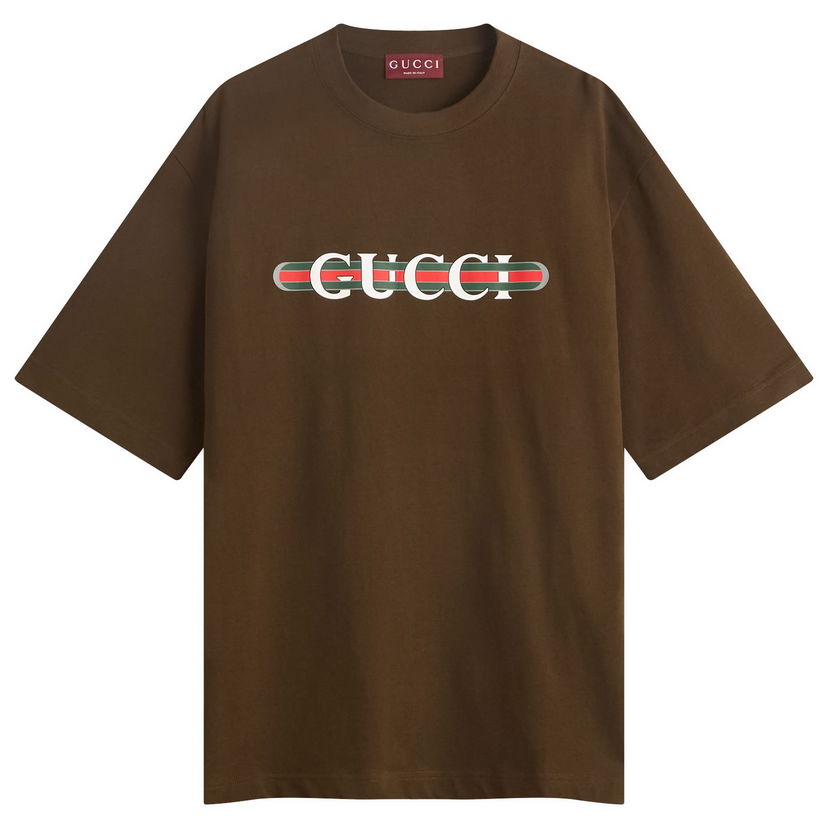 T-shirt Gucci Men's Interlocking Logo Heavy Cotton T-Shirt Size Large Brun | 798115-XJHDG-2240