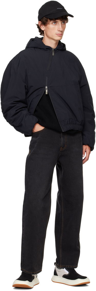 Pufferjacka ADER ERROR Hooded Asymmetrical Zip Jacket Svart | BN01FWJK1302BK, 3