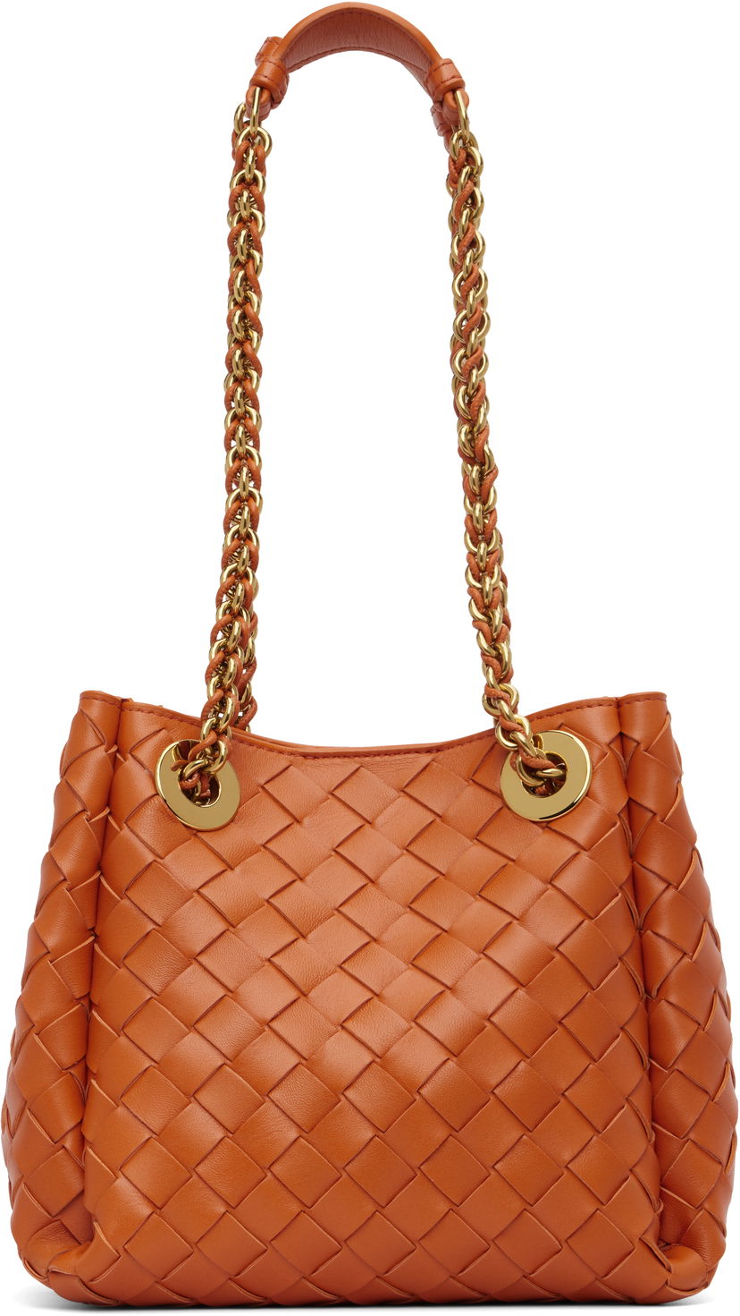 Handväska Bottega Veneta Bottega Veneta Small Parachute Chain Bag Orange | 817175 V4SC5