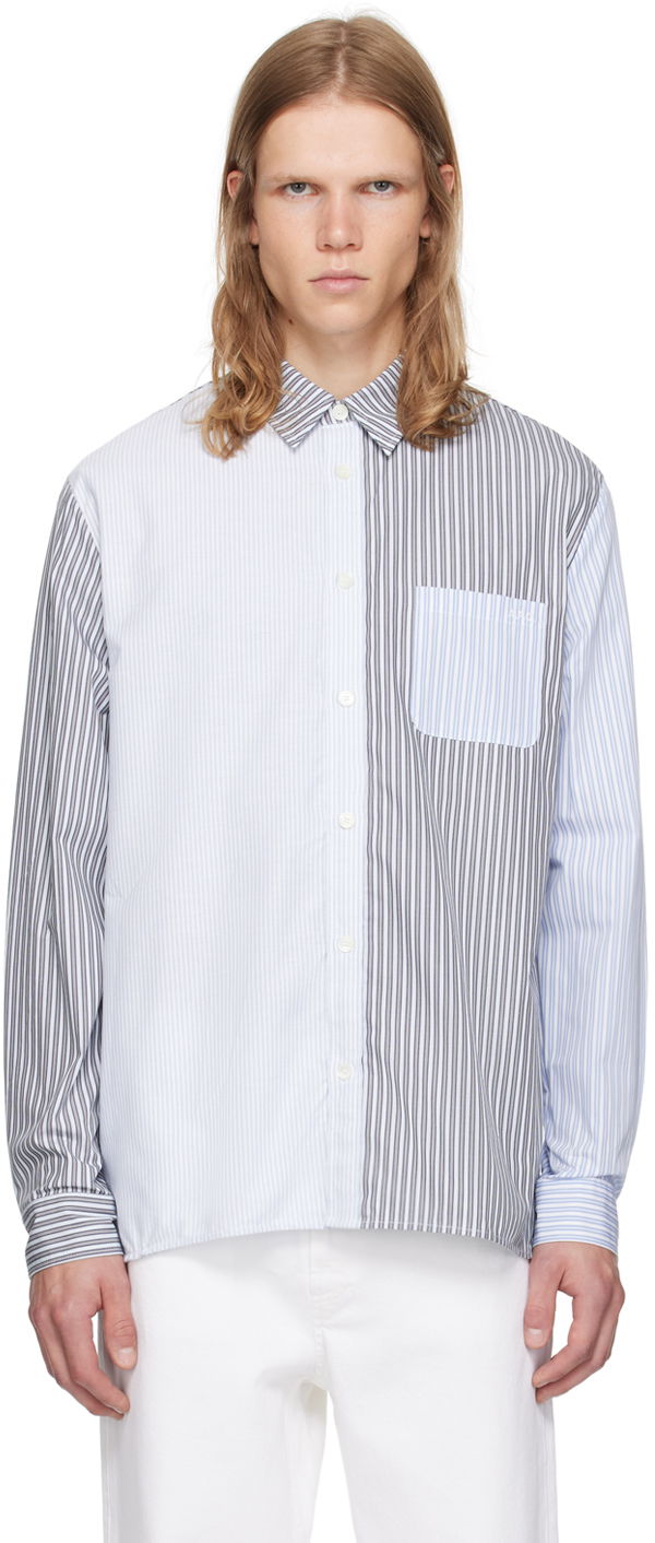 Skjorta A.P.C. Blue Erwann Shirt Metallisk | COGUH-H12602