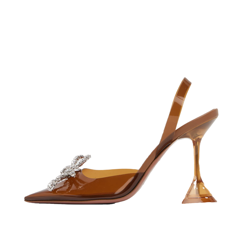 Sneakers och skor Amina Muaddi Exclusive Rosie Slingback Heels with Crystal Embellishment Brun | ROSIE GLASS SLING CL PVC