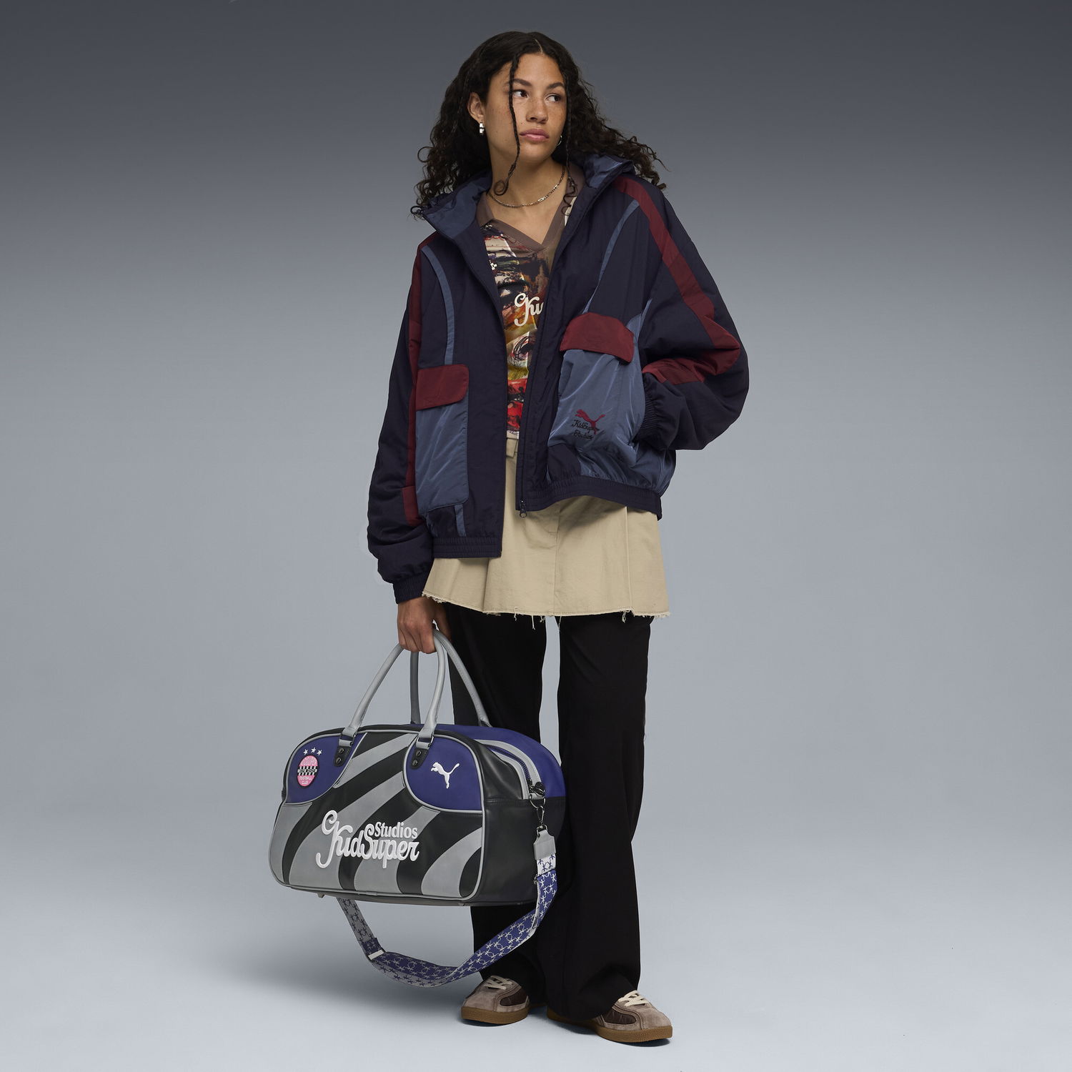 Pufferjacka Puma KIDSUPER Studio Lightweight Padded Jacket Mörkblå | 633054_16, 1