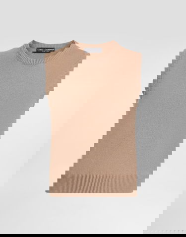 Sweater Dolce & Gabbana Dolce & Gabbana Cashmere Sleeveless Sweater Beige | FXT61ZJDVC2M2186, 0