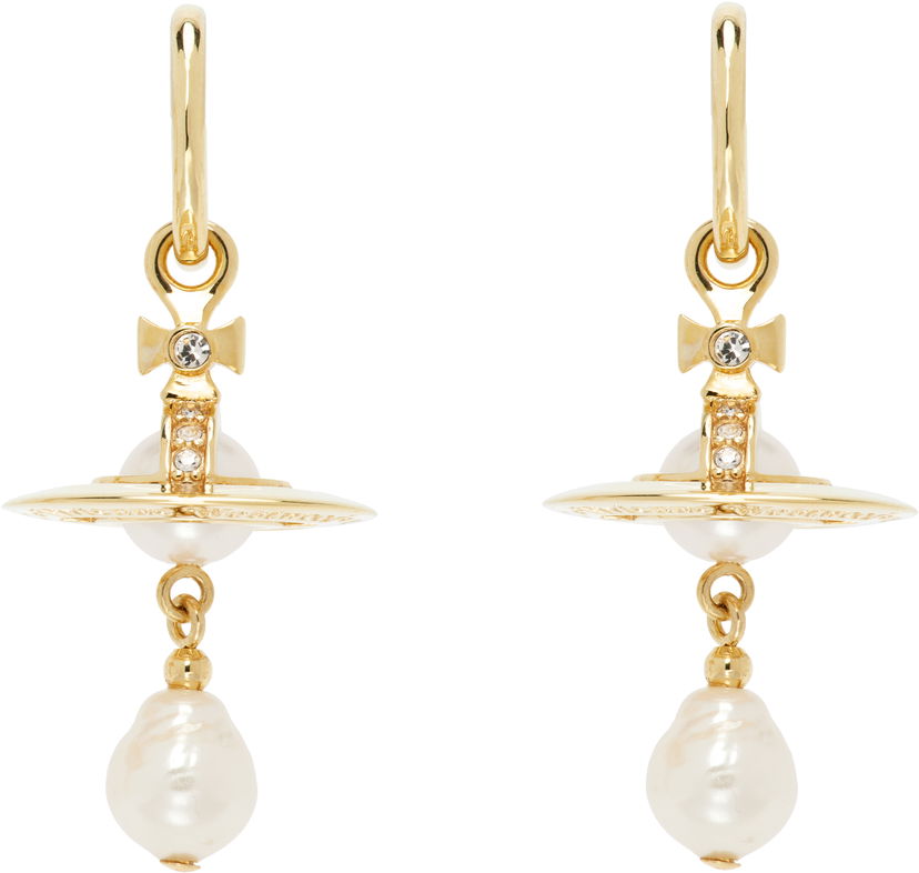 Örhängen Vivienne Westwood Vivienne Westwood Aleksa Pearl Drop Earrings Gul | 6202016M-02R496-