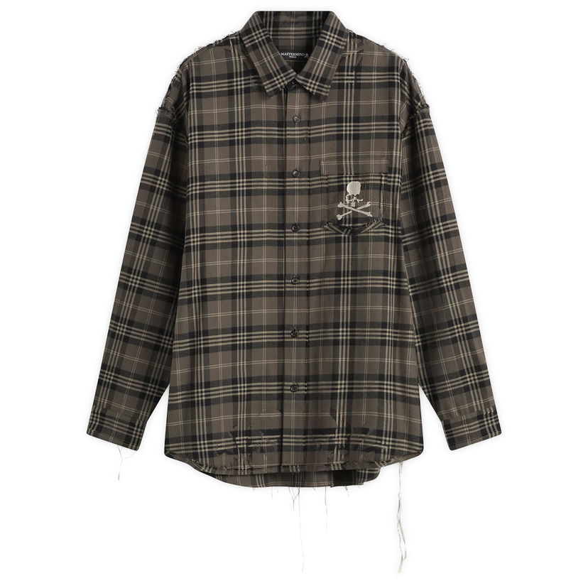 Skjorta Mastermind WORLD MASTERMIND WORLD Reversible Raw Edge Plaid Shirt Flerfärgad | MW25S15-SH007-026