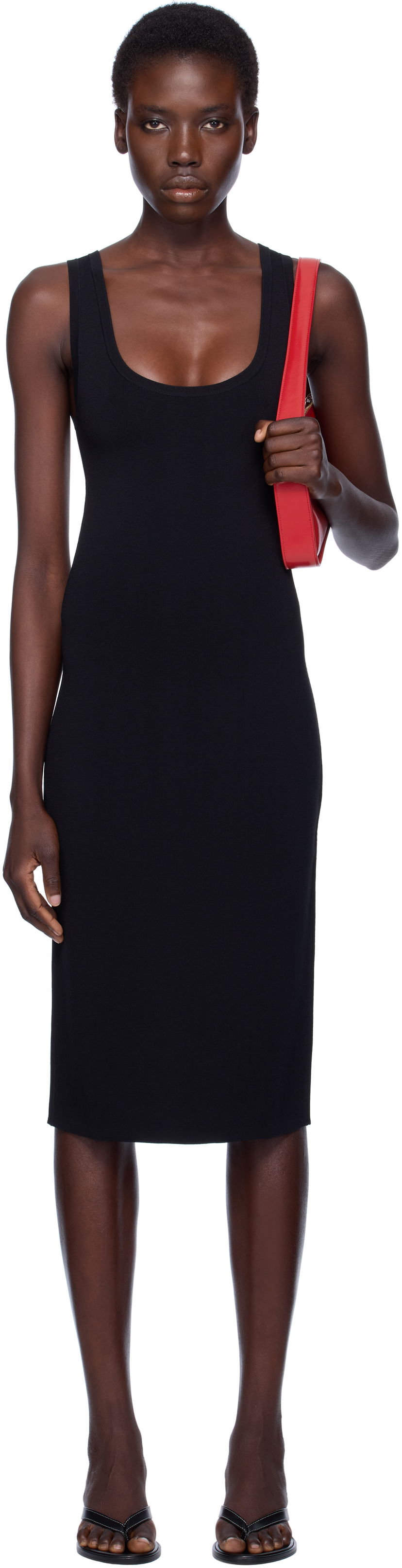 Klä TOTEME TOTEME Short Tank Midi Dress Svart | 253-WRD0233-YA0187