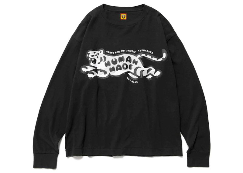 T-shirt Human Made Tiger Long Sleeve T-Shirt Svart | HM24CS006