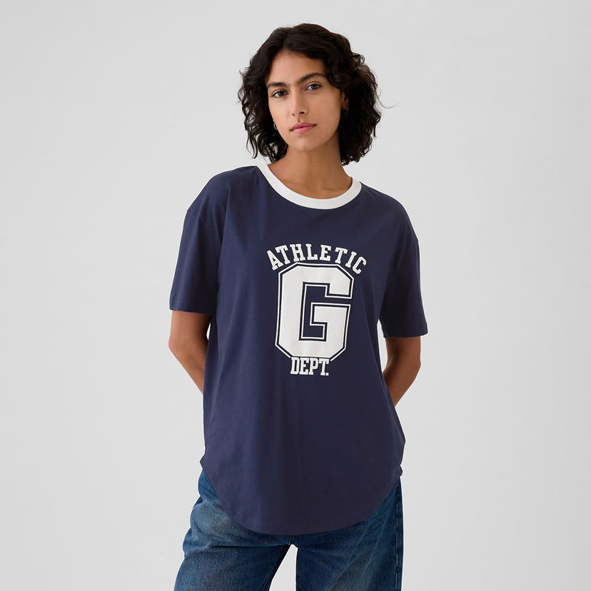 T-shirt GAP T-shirt Shortsleeve Logo Tee Navy Uniform M Svart | 500012-02