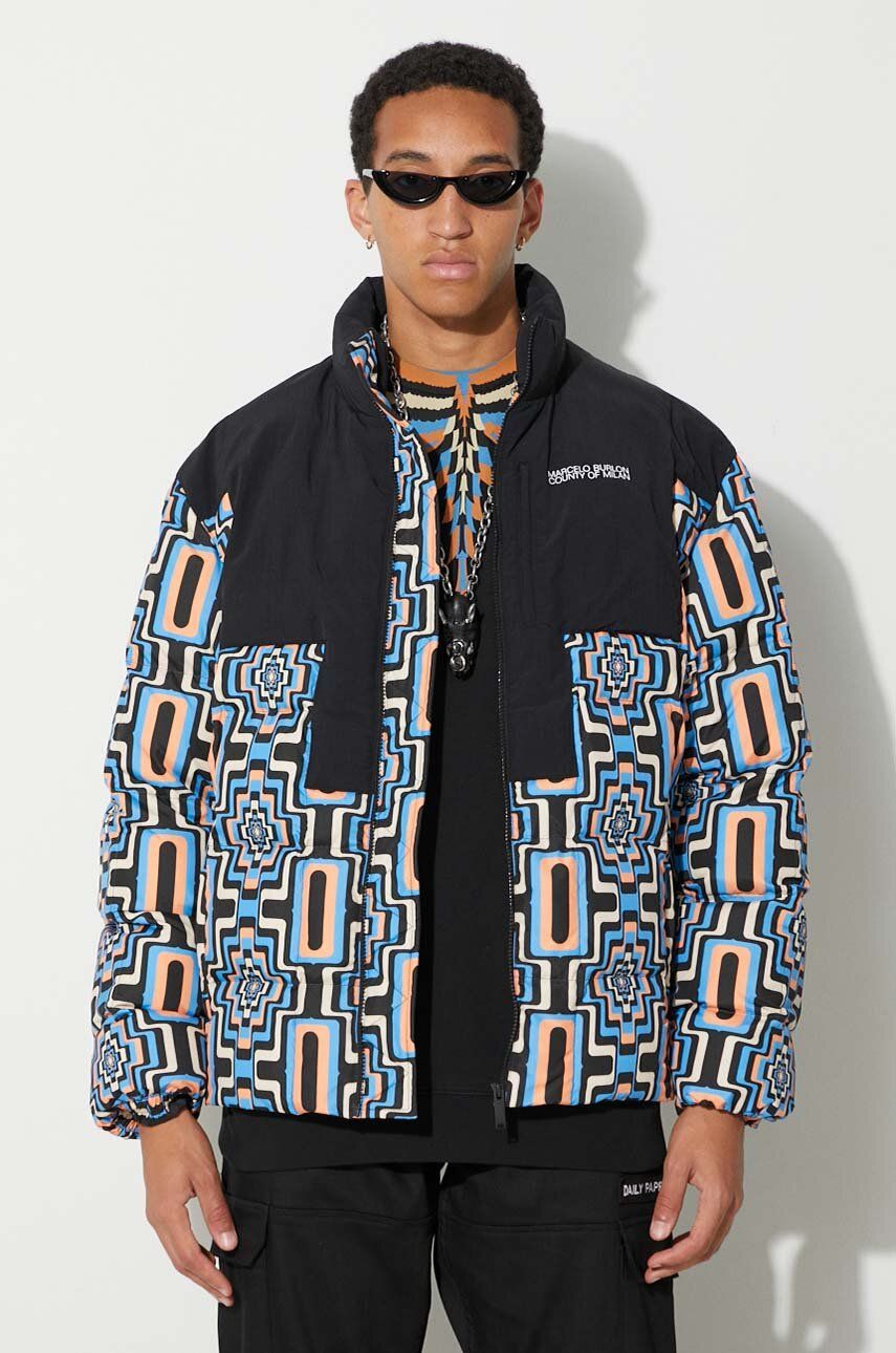 Pufferjacka Marcelo Burlon Optical Cross Block Puffer Jacket Svart | CMEJ001F23FAB0023310, 0