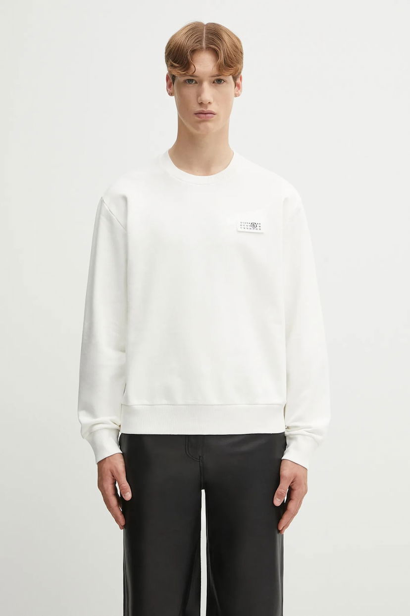 Sweatshirt Maison Margiela MM6 Maison Margiela Print Sweatshirt Vit | SH2GU0025.M25024.101