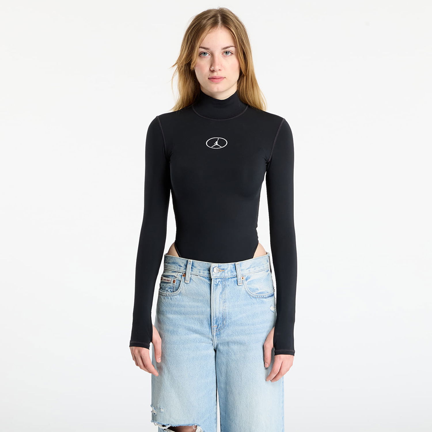 Kropp Jordan Flight Mountainside Long-Sleeve Mock Neck Bodysuit Svart | HV0350-010, 0