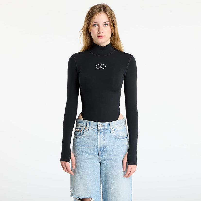Kropp Jordan Flight Mountainside Long-Sleeve Mock Neck Bodysuit Svart | HV0350-010
