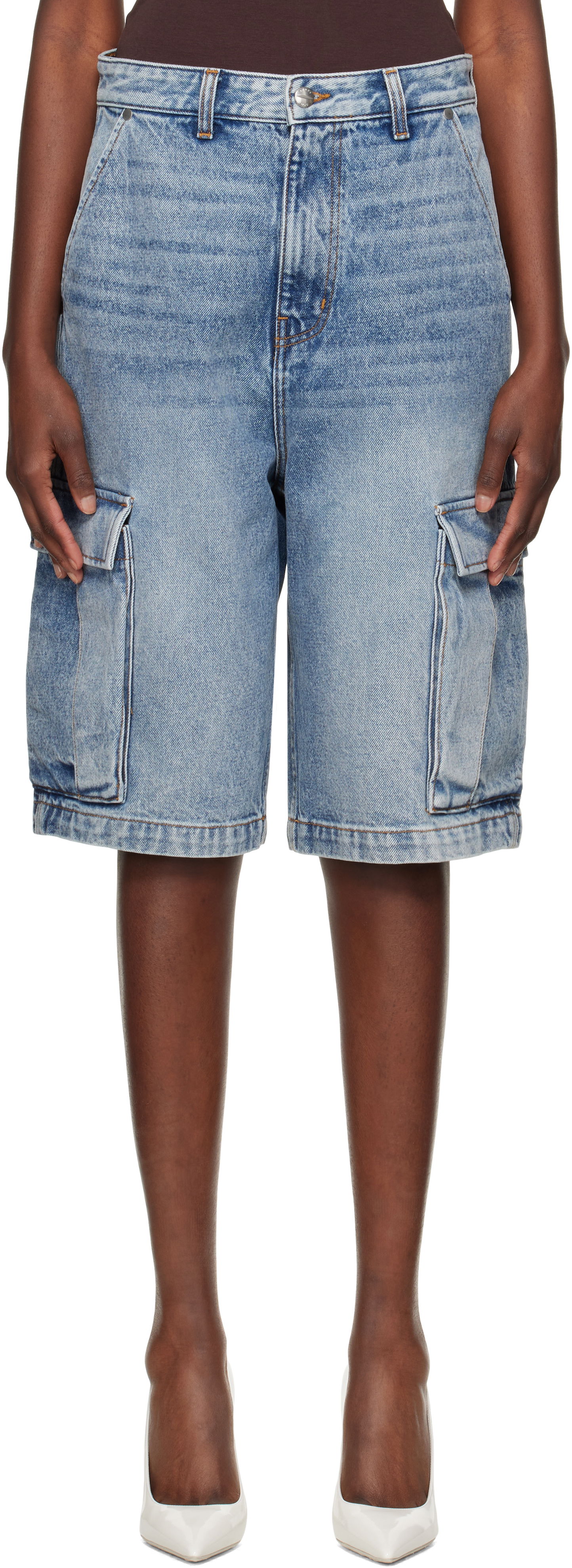 Shorts Rhude Rhude Baggy Denim Cargo Shorts Blå | RHPS25SH05012, 0