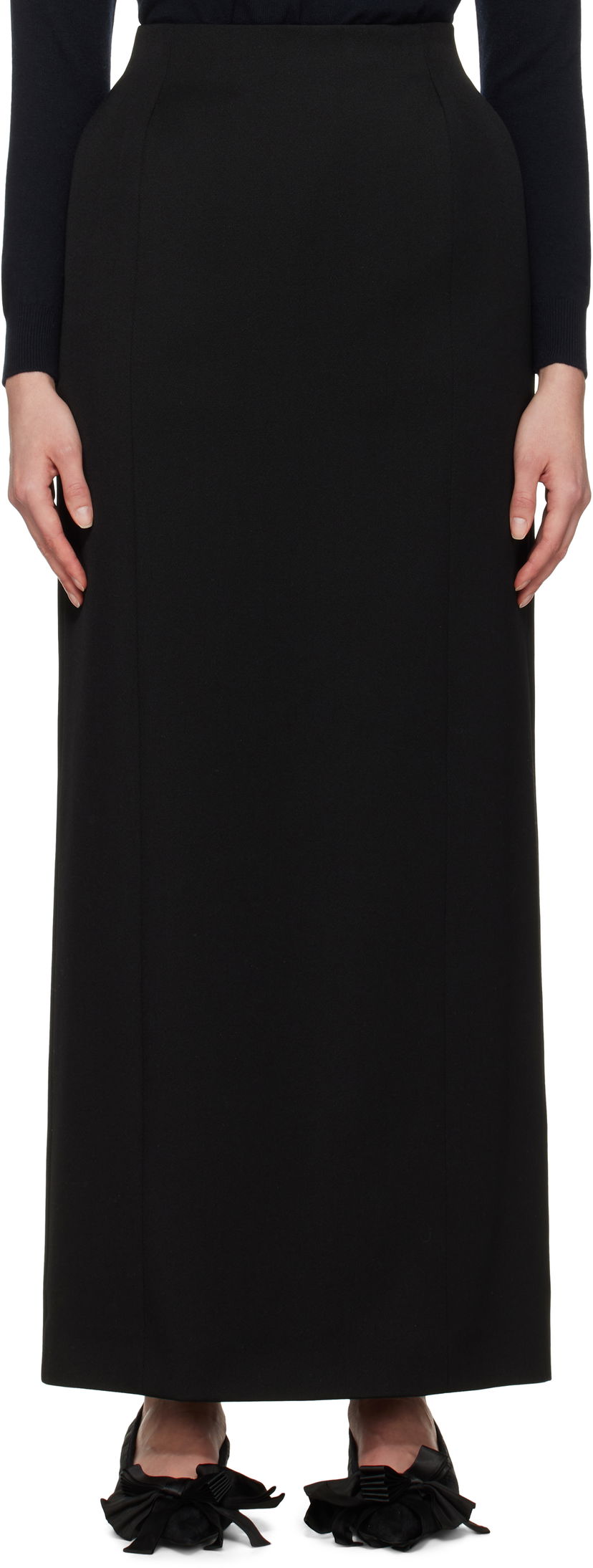 Kjol Balenciaga Balenciaga Hourglass Maxi Skirt Svart | 814081 TPT24