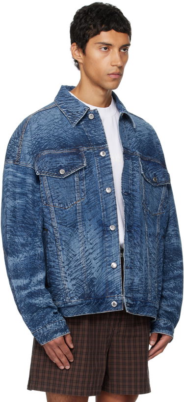 Jacka Alexander Wang Alexander Wang Graffiti Oversized Denim Trucker Jacket Blå | 6DC3252831, 1