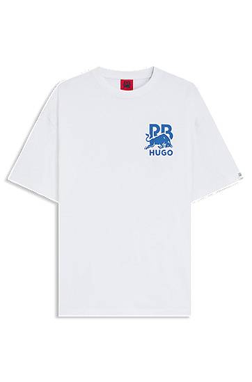 T-shirt BOSS RB cotton T-shirt with bull-graphic logo Vit | 50549307