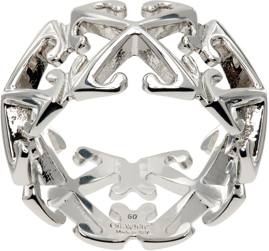 Ringa Off-White Silver Arrow Ring Grå | OMOC07BC99MET0017200, 0