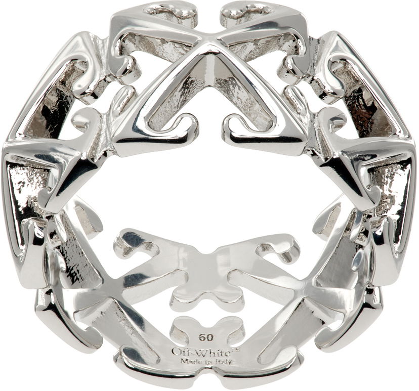 Ringa Off-White Silver Arrow Ring Grå | OMOC07BC99MET0017200