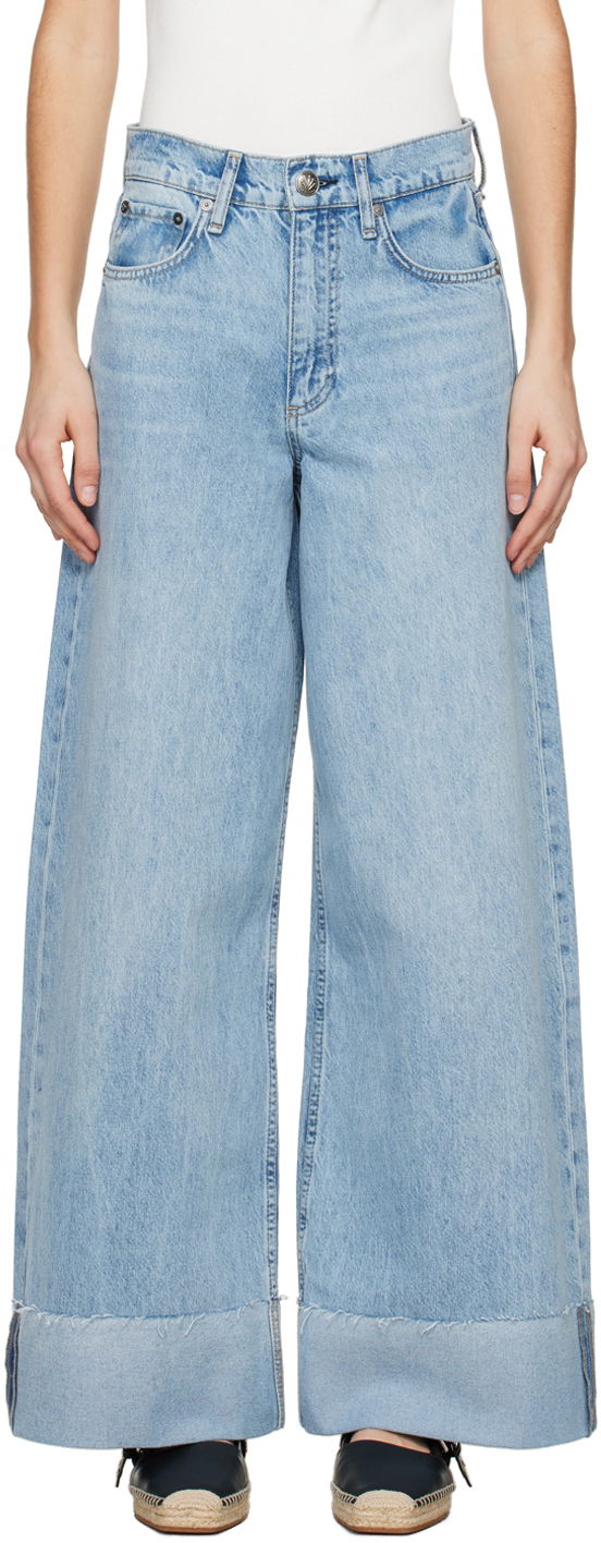Jeans rag & bone Rag & Bone Sofie Wide Leg Jeans Blå | WDD24S2993BOMA