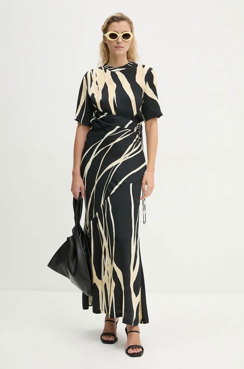 Klä Nanushka Abstract Print Maxi Dress Svart | NW24PFBS20199