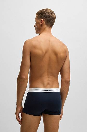 Boxare BOSS BOSS Stretch Cotton Trunks, Three-Pack Blå | 50531694, 1